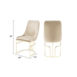 Emrald Modern Gold Legs in Beige Color- 2 Chairs Per Box
