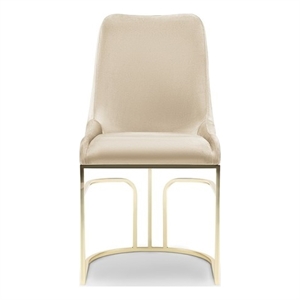 Galaxy Home Furnishings Emrald Modern Gold Legs in Beige Color- 2 Chairs Per Box