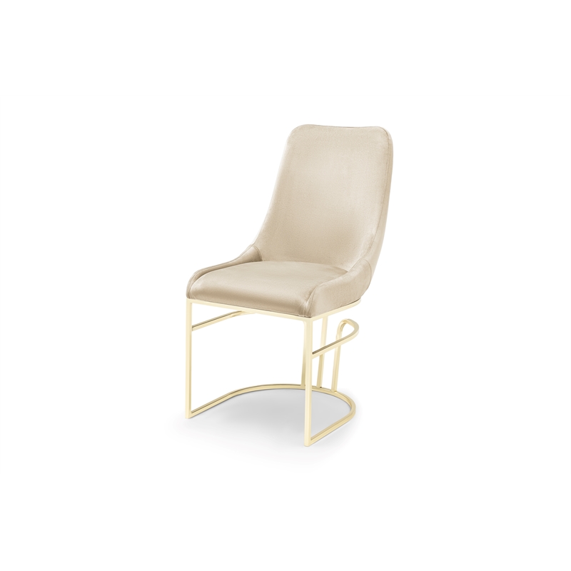 Emrald Modern Gold Legs in Beige Color- 2 Chairs Per Box