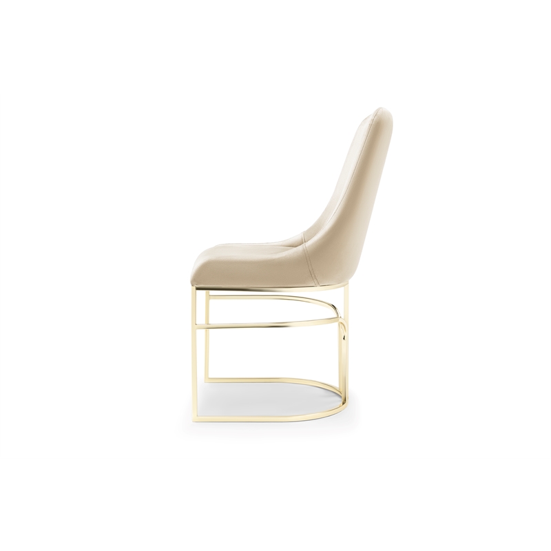 Emrald Modern Gold Legs in Beige Color- 2 Chairs Per Box