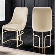 Emrald Modern Gold Legs in Beige Color- 2 Chairs Per Box