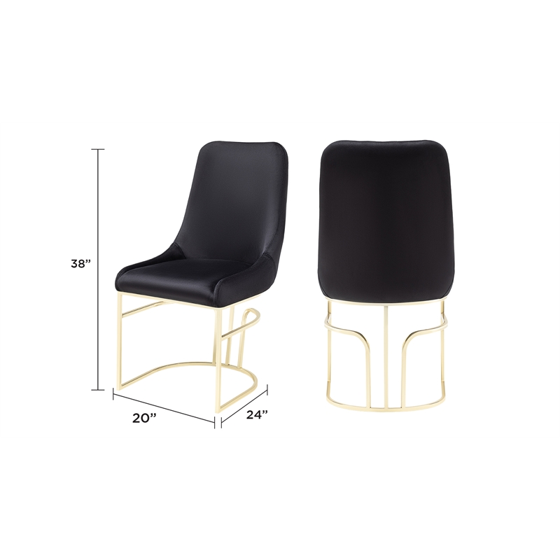 Emrald Modern Gold Legs in Black Color- 2 Chairs Per Box