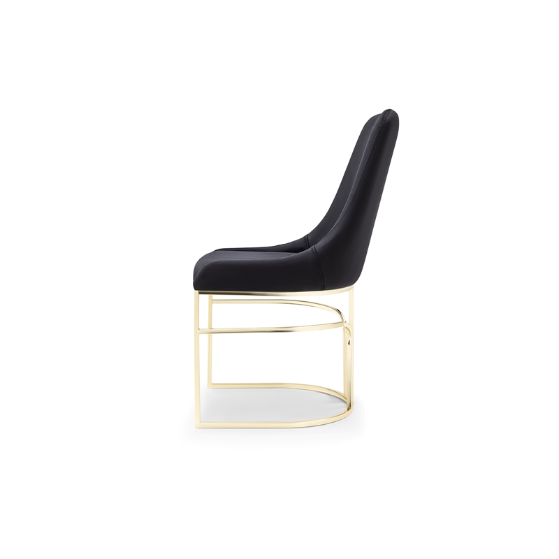 Emrald Modern Gold Legs in Black Color- 2 Chairs Per Box