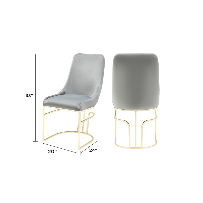 Emrald Modern Gold Legs in Gray Color- 2 Chairs Per Box