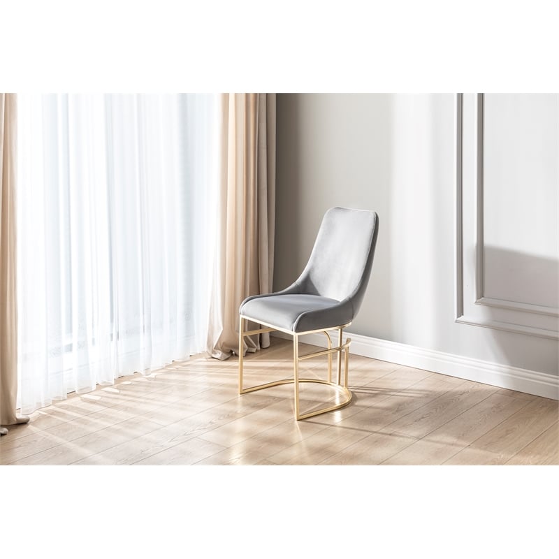 Emrald Modern Gold Legs in Gray Color- 2 Chairs Per Box