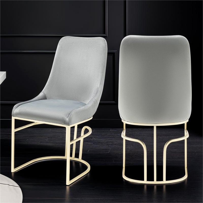 Emrald Modern Gold Legs in Gray Color- 2 Chairs Per Box