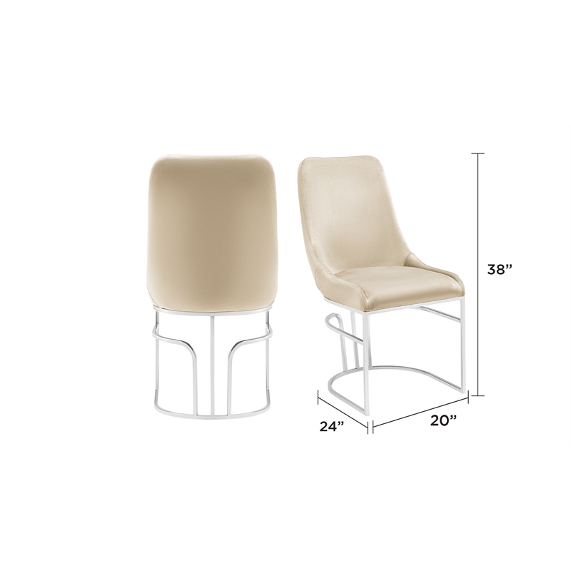 Emrald Modern Steel Legs in Beige Color-2 Chairs Per Box