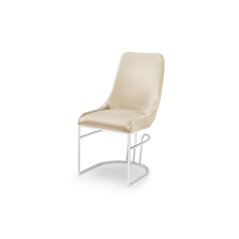 Emrald Modern Steel Legs in Beige Color-2 Chairs Per Box