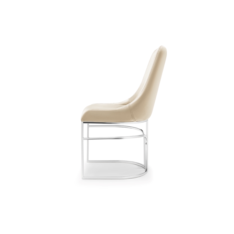 Emrald Modern Steel Legs in Beige Color-2 Chairs Per Box