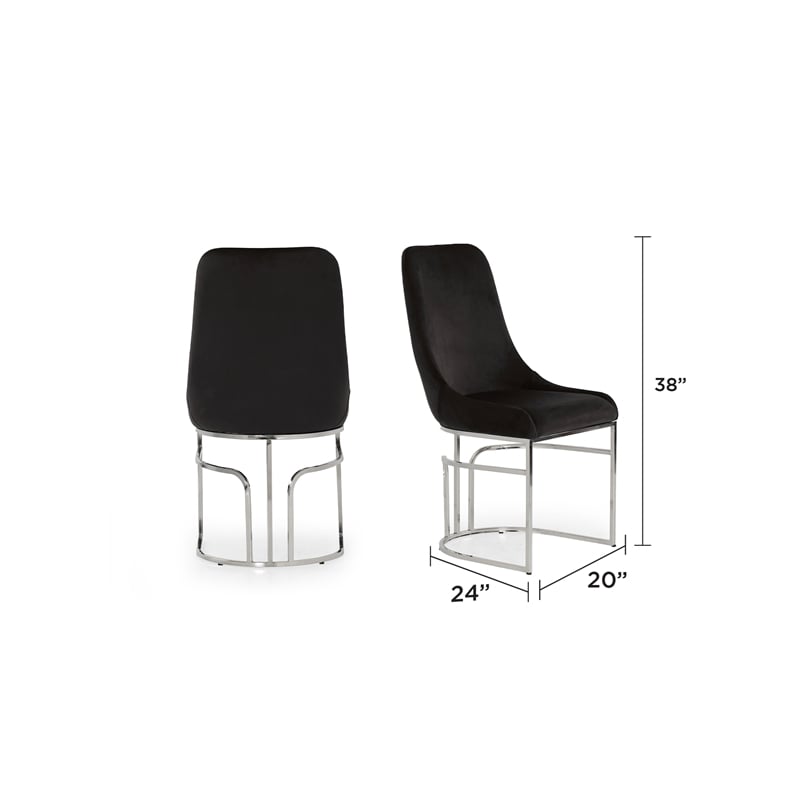 Emrald Modern Steel Legs in Black Color-2 Chairs Per Box