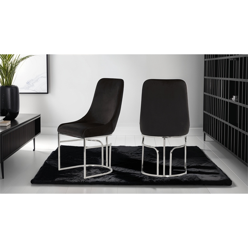 Emrald Modern Steel Legs in Black Color-2 Chairs Per Box