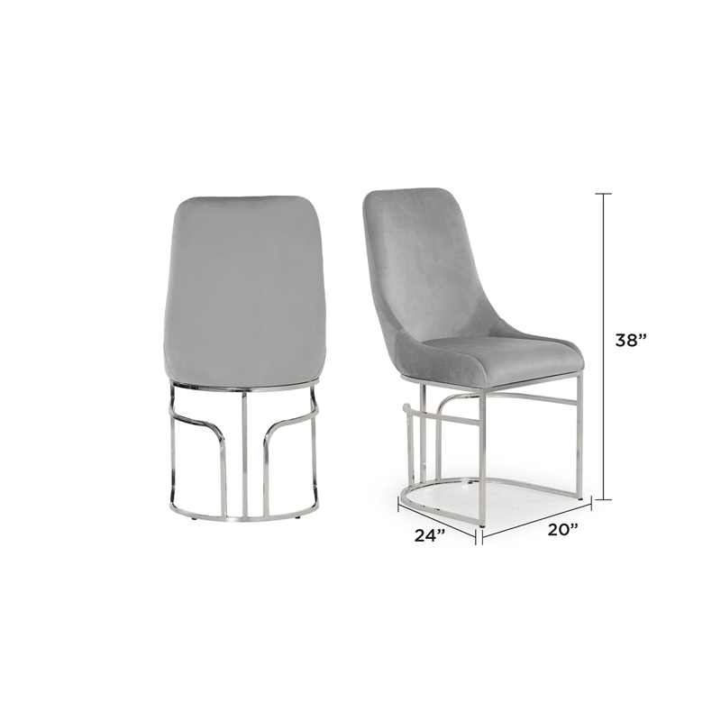 Emrald Modern Steel Legs in Gray Color- 2 Chairs Per Box