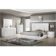 Manhattan King Bed with Lacquer & LED Headboard in White