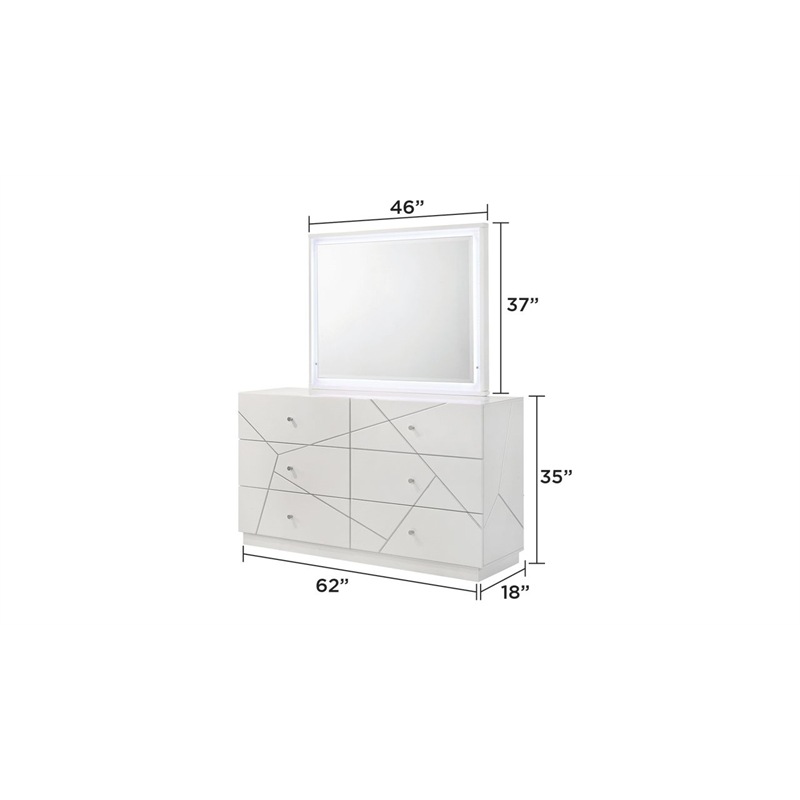 Manhattan Queen 5-Piece Set including Lacquer & Storage Chest in White
