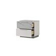 Mist modern style  Nightstand made with Wood Lacquer & Marble Detailing in White