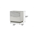 Mist modern style  Nightstand made with Wood Lacquer & Marble Detailing in White