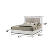Mist Modern style Queen Bed made with Wood Lacquer & Marble Headboard in White