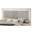 Mist Modern style Queen Bed made with Wood Lacquer & Marble Headboard in White