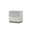 Mist 4PC Queen bedroom Set made with Wood Lacquer & Marble Detailing in White