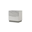 Mist 5PC Queen bedroom Set made with Wood Lacquer & Marble Detailing in White