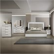 Mist 5PC Queen bedroom Set made with Wood Lacquer & Marble Detailing in White