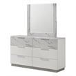 Mist Dresser made with Wood Lacquer & Marble finish White(INCLUDES DRESSER ONLY)