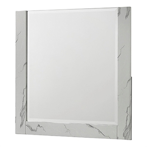 Mist Mirror made with Wood Lacquer & Marble Detailing in White