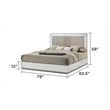 Mist modern style King Bed made with Wood Lacquer & Marble Detailing in White