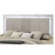 Mist modern style King Bed made with Wood Lacquer & Marble Detailing in White