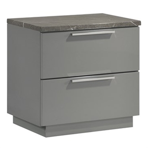 Elara Nightstand Made with Manufactured Wood - Gray & Lacquer Finish