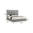 Elara King Bed - Manufactured Wood - Gray & LED Marble Accent Headboard