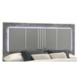 Elara King Bed - Manufactured Wood - Gray & LED Marble Accent Headboard