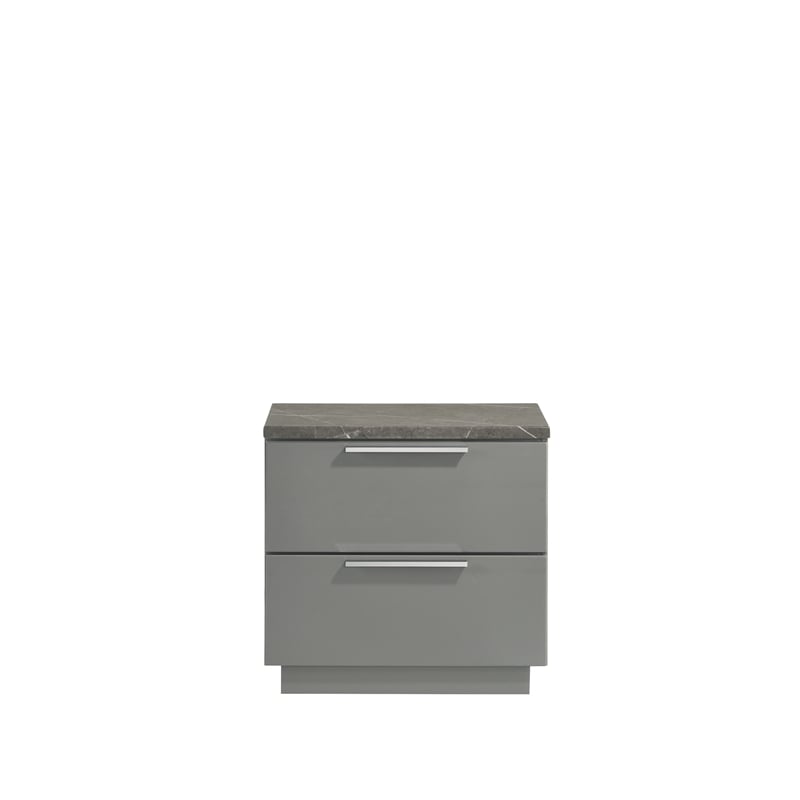 Elara King 5PC Set - Manufactured Wood - Gray & LED Marble Accent Headboard