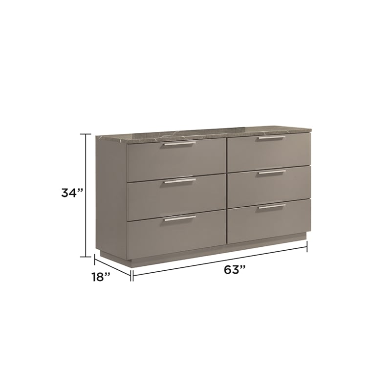 Elara King 5PC Set - Manufactured Wood - Gray & LED Marble Accent Headboard