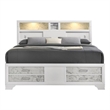 Soul Queen Bed with Manufactured Wood & LED Headboard in White
