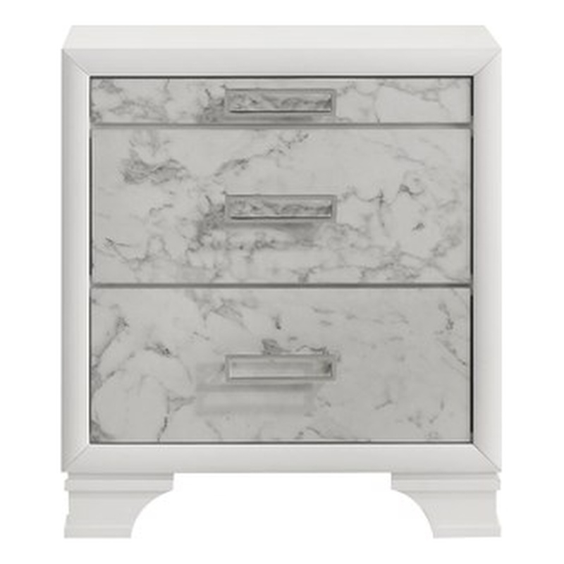 Soul King 5PC Set including Manufactured Wood & Marble Accents in White