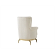Zoe Chair with Cut Chenille & Gold Accents in Cream