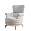 Zoe Chair with Cut Chenille & Gold Accents in Gray