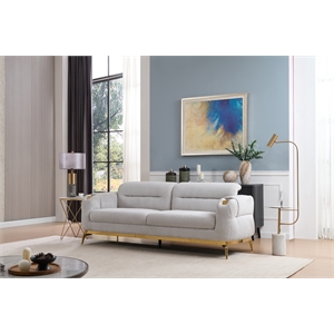 Zoe Sofa with Cut Chenille & Lumbar Support in Gray