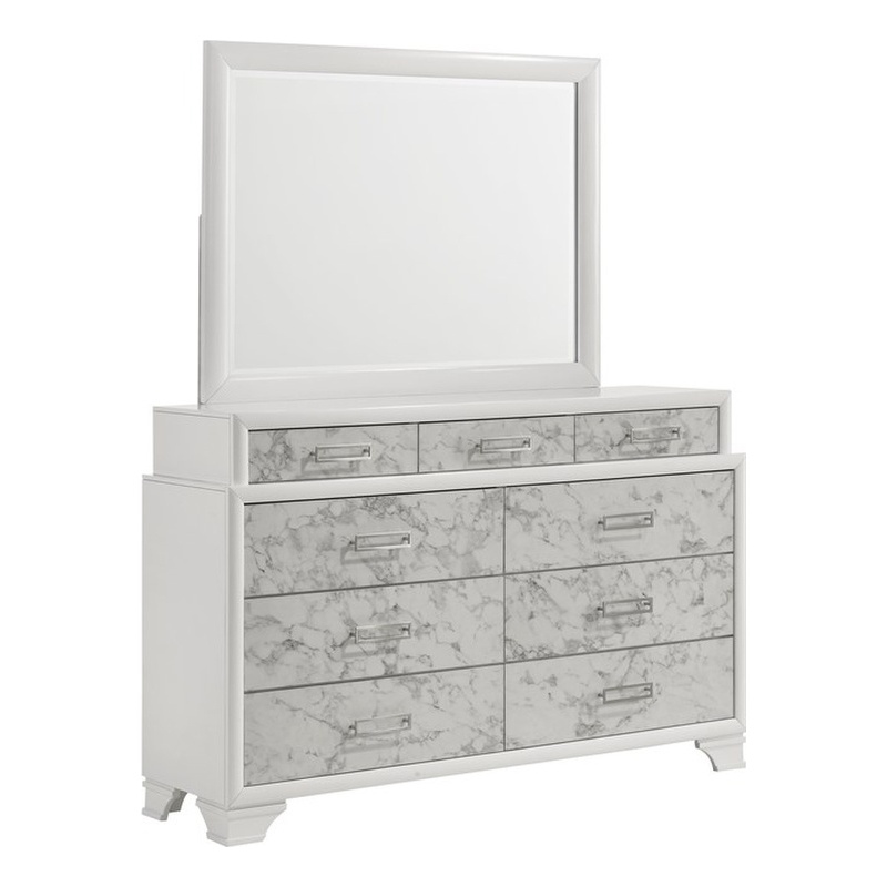 Soul Mirror with Manufactured Wood & Sleek Frame in White(Includes Mirror Only)