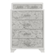 Soul Chest with Manufactured Wood & Marble Accent Drawers in White
