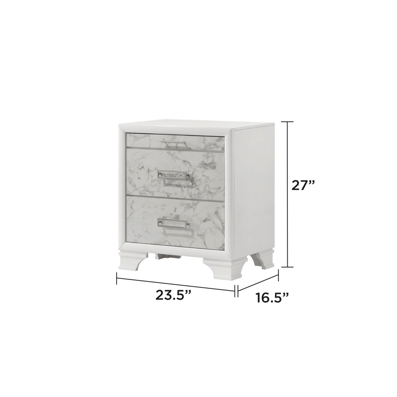 Soul Full 5PC Set including Manufactured Wood & Marble Accents in White