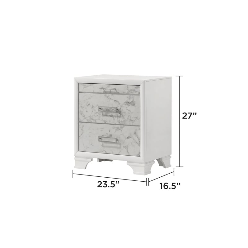 Soul Full 4PC Set including Manufactured Wood & Marble Accents in White