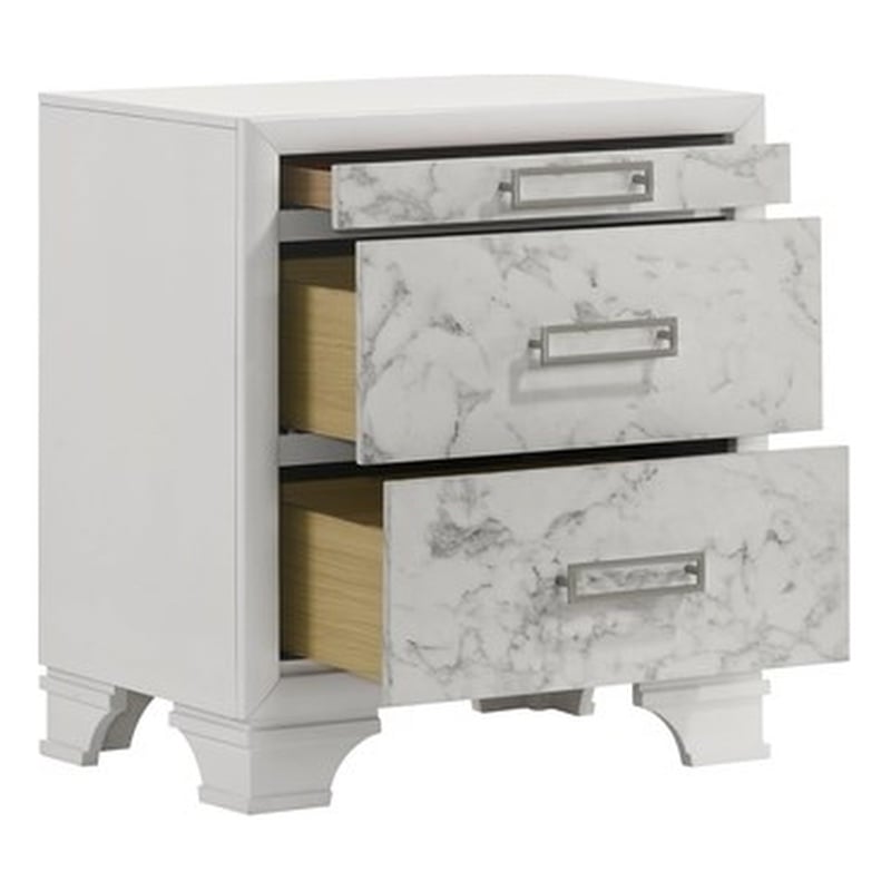 Soul Full 4PC Set including Manufactured Wood & Marble Accents in White