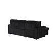 Plush Sectional made with Wood and  Soft Corduroy Wood in Black