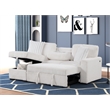 Plush Sectional made with Soft Corduroy and Wood in Cream