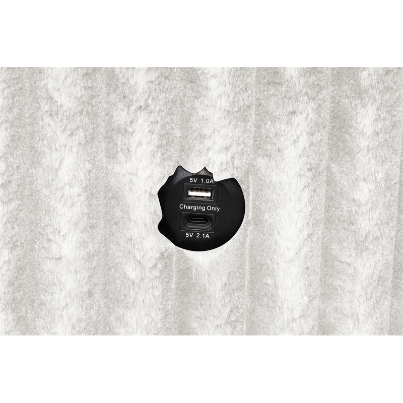 Plush Sectional made with Soft Corduroy and Wood in Cream