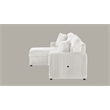 Plush Sectional made with Soft Corduroy and Wood in Cream