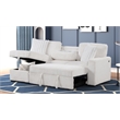 Plush Sectional made with Soft Corduroy and Wood in Cream