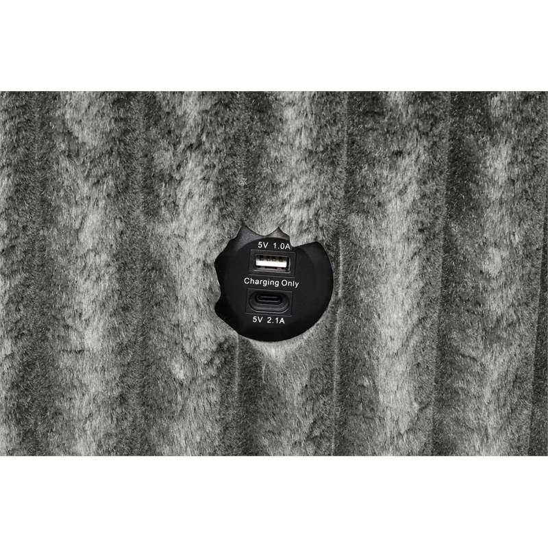 Plush Sectional made with Wood and Soft Corduroy Wood in Gray